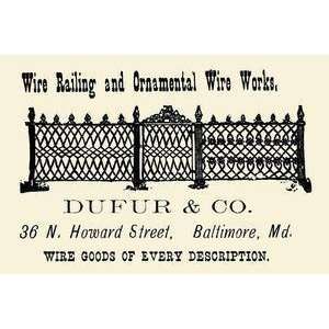 Vintage Art Dufur & Co Wire Railing and Ornamental Wire Works   22677 