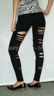 black slice leggings tight pants rock punk emo EGL p289  