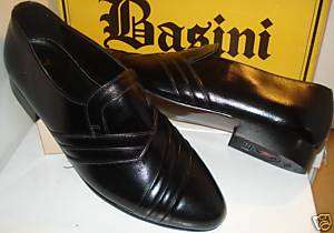 BASINI mens shoes loafers BLACK sz 7.5  