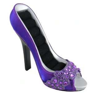  Gem Peep Toe Ring Holder Shoe Purple