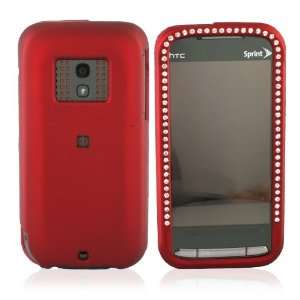  For Sprint Touch Pro 2 Rubberized Hard Case Gems Red 