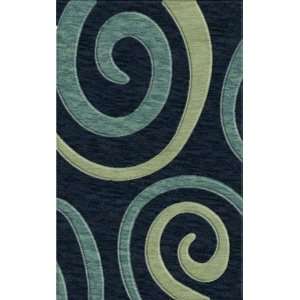  Rugstudio Riley DL17 Navy Rain Seaglass 6 Round Area Rug 