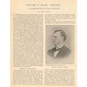  1894 William V Allen Populist Nebraska Congressman 