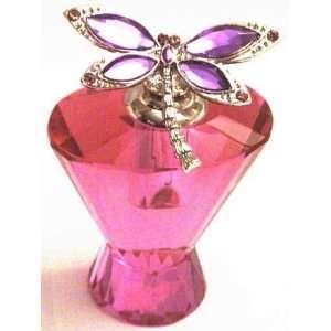  Glass Perfume Bottle Dragonfly On Purple Crystal
