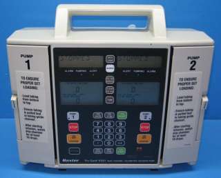 The Baxter 6301 is a dual channel IV pump that has a programmed 