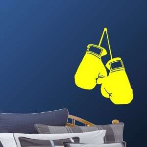  StikEez Yellow Large Hanging Boxing Gloves Fun Wall Decal 