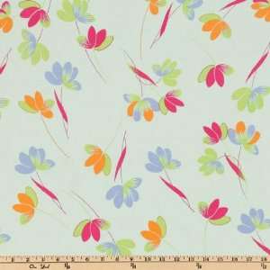   Poplin Floral Mint/Lime Fabric By The Yard Arts, Crafts & Sewing