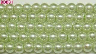 140pcs 6mm Aqua Faux Pearl Glass Round Charm Loose Craft Beads BDB31 