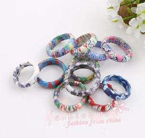 Lot 100 Pcs Mix Color Thin Polymer Clay Rings 1  
