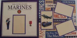 MARINES / MILITARY   Premade Scrapbook Pages   SALE  