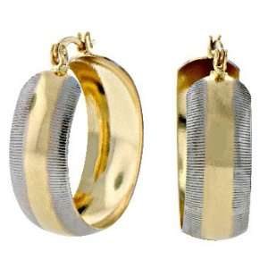  14 Karat Gold Filled Round Hoop Two Tone Earrings 10mm 1 