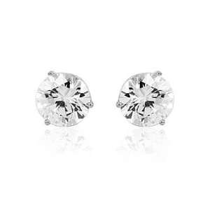 4mm Round 14kt White Gold Filled 4mm Round Clear Cubic Zirconia Stud 