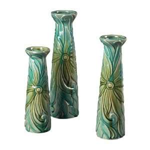  Tropical Leaf Ceramic Jars (Set Of 3) 119 047/S3 Kitchen 