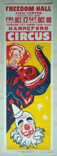   poster panel size 14 x 42 clown elephants and more for the performance