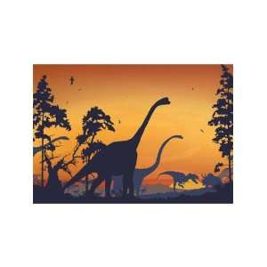  Wallpaper 4Walls Dinosaurs Dinosaur Landscape Blue Orange 