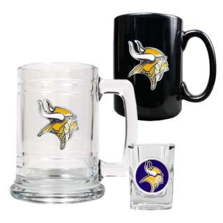 Minnesota Vikings TANKARD BEER MUG, COFFEE & SHOT GLASS  