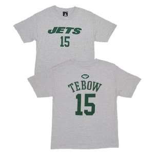  New York Jets Tim Tebow YOUTH Gray Name and Number T Shirt 