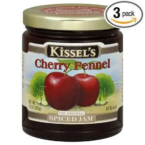 Kissels Spiced Jam, Cherry Fennel, Gluten Free, 10 Ounce (Pack of 3 