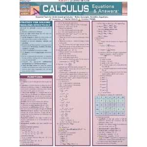 Calculus Equations & Answers (Quickstudy Academic 