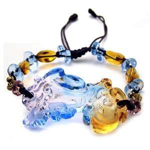  Liuli Sea Dragon Glass Pendant Bracelet 