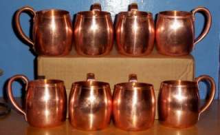 Vintage West Bend Solid Copper Moscow Mule Mugs  