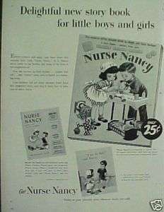 1953 Nurse Nancy Children~Kids Little Golden Book ART AD  