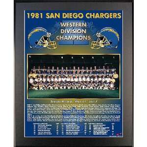  Healy San Diego Chargers 1981 Western Division Champs11x13 