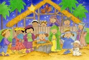 The Nativity Floor Puzzle, Music CD, & Activity Book  