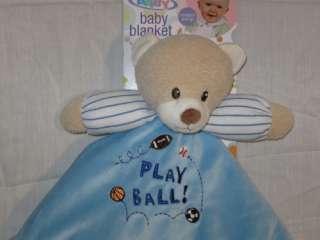 Boy Blue Mary Meyer Little MVP Baby Security Blanket Bear Lovey New on 