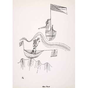  1969 Print Paul Klee Minor Distress Sea Boat Sketch Rescue 
