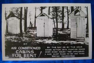   COMIC OUTHOUSE Real Photo Postcards   GAYLORD MI. GLASGOW MT.  