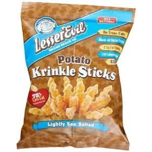 LesserEvil Potato Krinkle Sticks, Lightly Sea Salted, 1.2 oz Bags, 24 