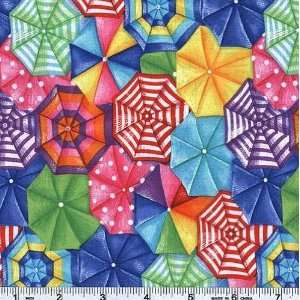    Wide Beach Umbrella Blue Fabric By The Yard Arts, Crafts & Sewing