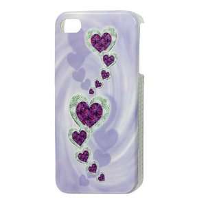 Gino IMD Hearts Pattern Back Case Shell Light Purple for iPhone 4 4G 