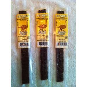 Wild Game Beef Jerky  Ostrich Jerky 3 Pack  Grocery 