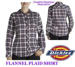 Dickies Women Lady FLANNEL PLAID Shirt Top PGF XS   2XL  