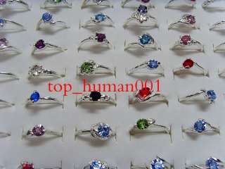 Fashion Mixed Lots 50pcs crystal rhinestone Ladys colorful Rings