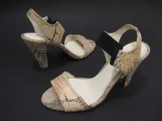 CO. Beige Snake Print Sandles Heels Shoes Sz 9  