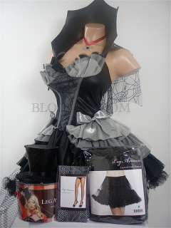 Full Set Queen of Darkness Leg Avenue Halloween Costume W/Petticoat 