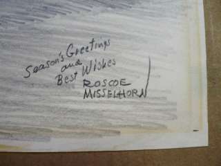 Signed Roscoe Misselhorn Pencil Sketch ORIGINAL DRAWING  