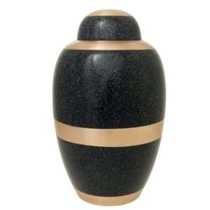  Large Dog Urn   Gold Banded Midnight Blue Patio, Lawn 