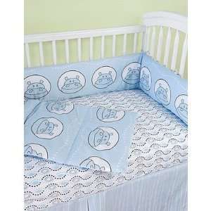   Modern Basics HP   BUCOL Boo Blue Hippo Crib Bedding Collection Baby