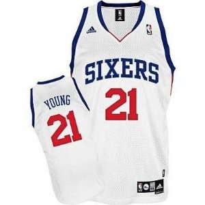   Philadelphia 76ers #21 Thaddeus Young White Jersey