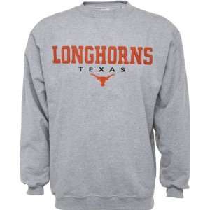  Texas Longhorns Grey Classic Felt Crewneck Sweatshirt 
