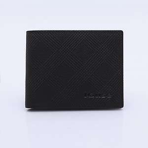 Mens horizontal genuine leather wallet purse IGuse IA1002 BLACK/BROWN 