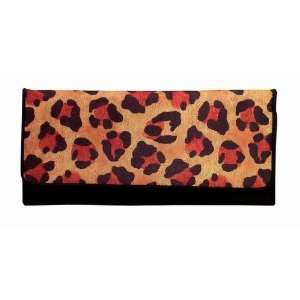  Leopard Print Black Purse Bag Clutch Wallet NEW 