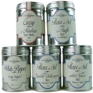 Terre Exotique 5 piece spices, salts and gourmet starter set  