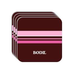 Personal Name Gift   BODIL Set of 4 Mini Mousepad Coasters (pink 