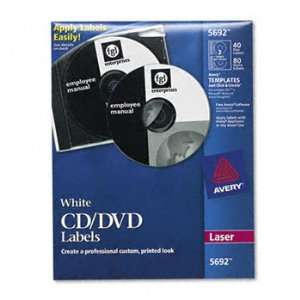  Avery® CD/DVD Labels LABEL,LSR CD/DVD 20SH,WHT 011144 