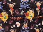 LUCKY JACKPOT DICE CARDS BETTY BOOP FLANNEL FABRIC  